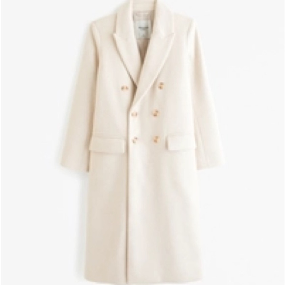 Abercrombie Wool-Blend Double-Breasted Tailored Topcoat